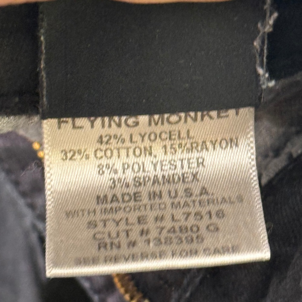 Flying Monkey High Rise Ankle Skinny Jeans‎ Size 27 Black Denim Pants - Picture 5 of 13